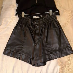Zara leather shorts